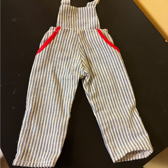 Ideal Toy Company Other - Vintage Shirley Temple Doll Striped Blue & White Overalls with Red Trim